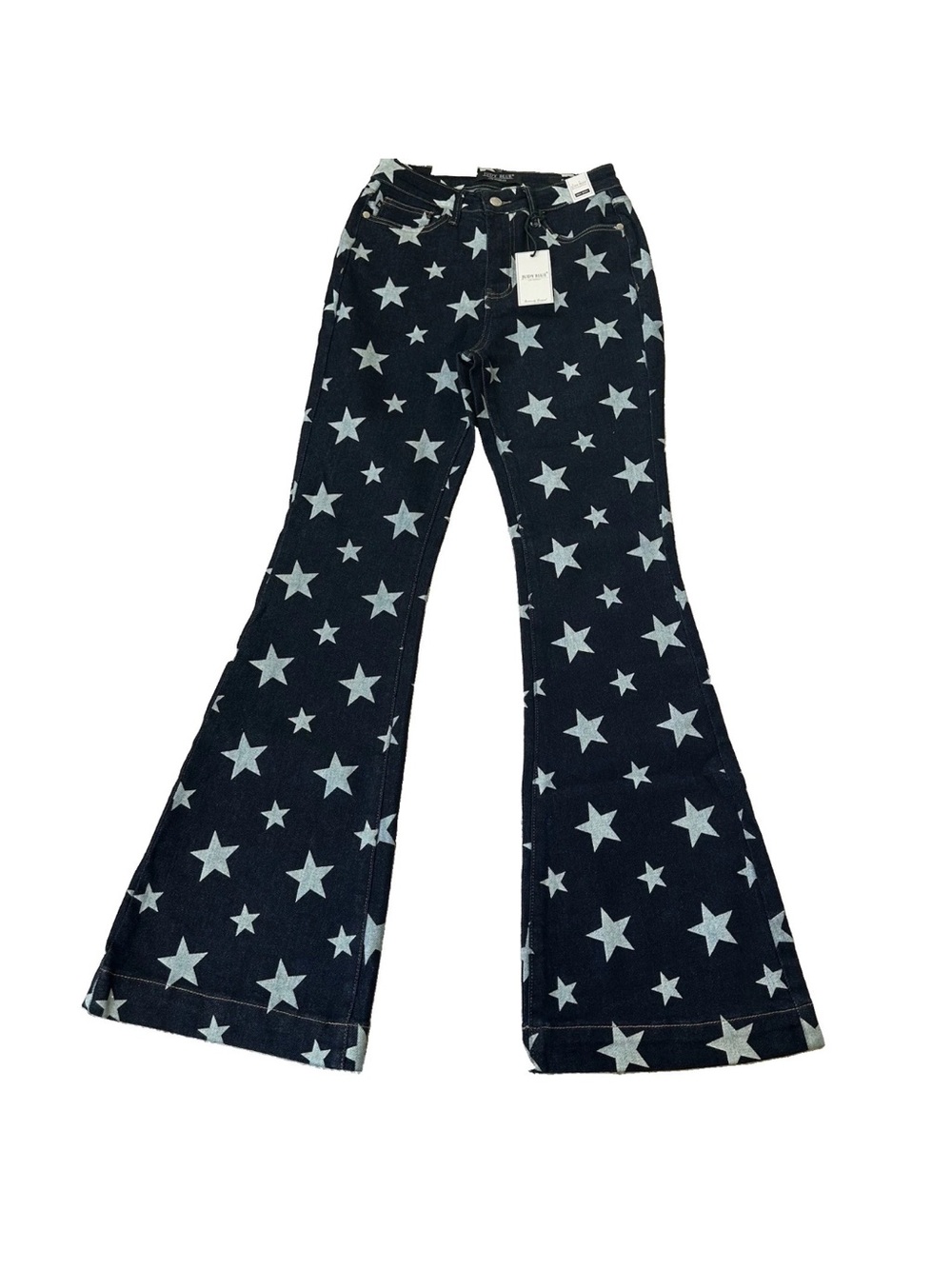 Judy Blue All Over Stars Jeans High Waisted Flare Denim Size 3/26 NWT Festival
